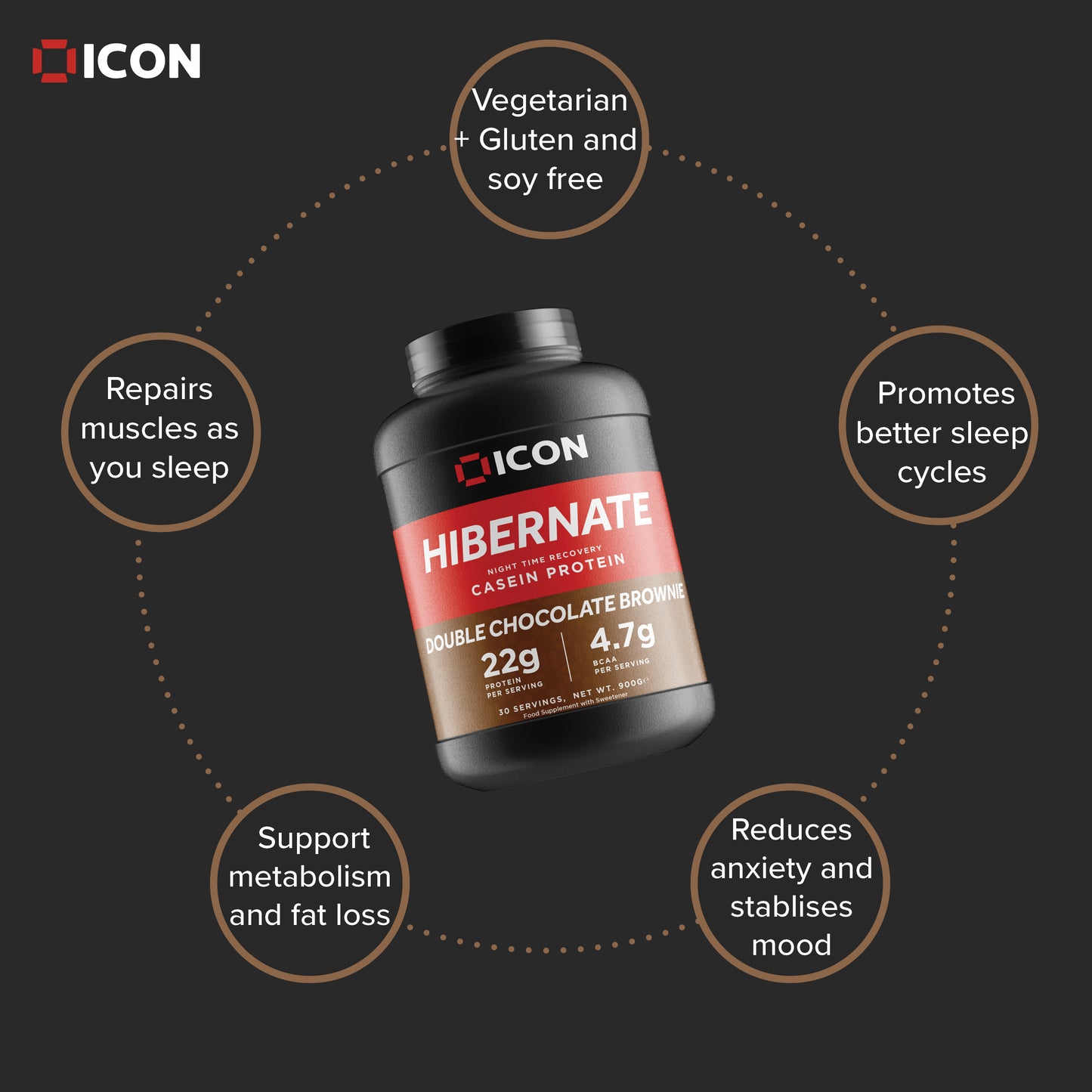 Hibernate Micellar Casein Protein – Without 5-HTP  (30 Serv.)